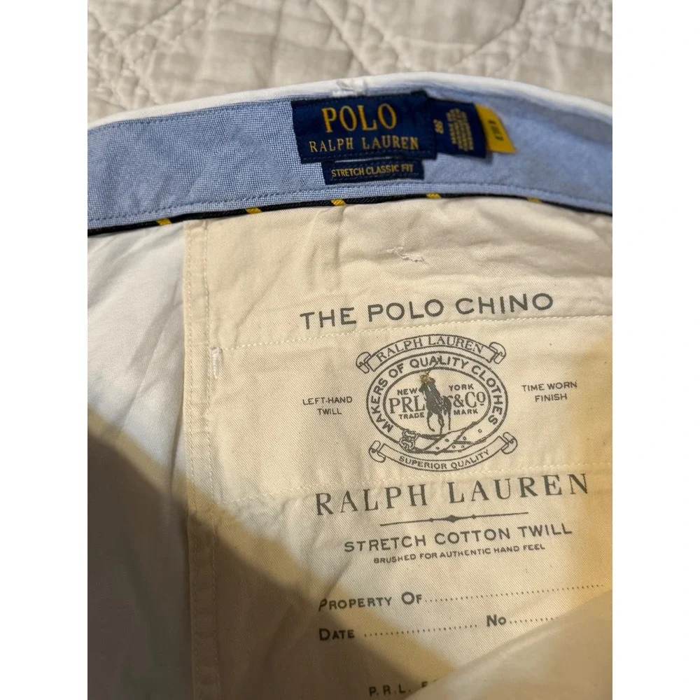 Polo Ralph Lauren Chino Shorts Mens 38W White Stretch Classic Fit 9 Inch Inseam